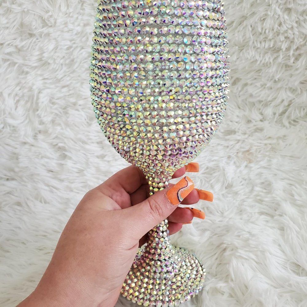 Bling Wine Glass, Rhinestone Tumbler, Bedazzled Cup